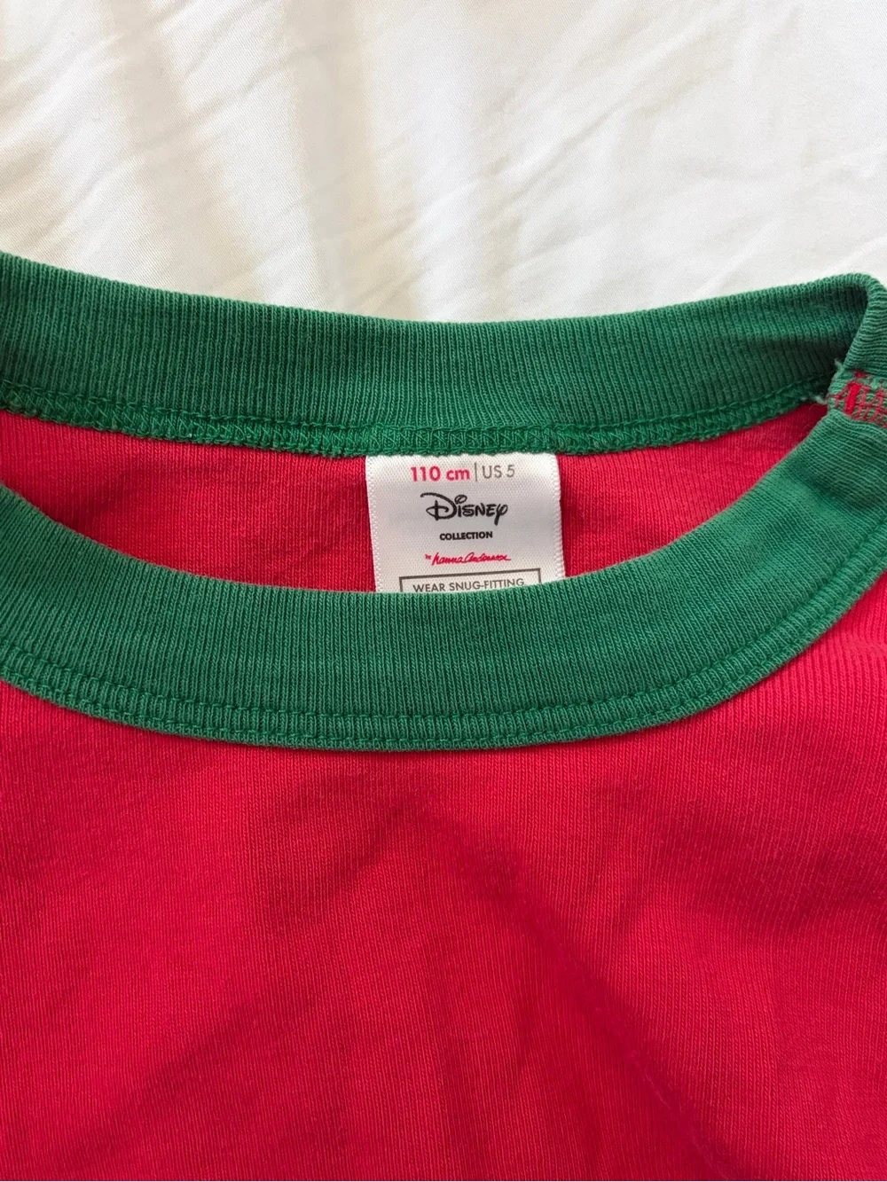 Hanna Andersson Red Mickey Mouse Pajama Set with Green Trim